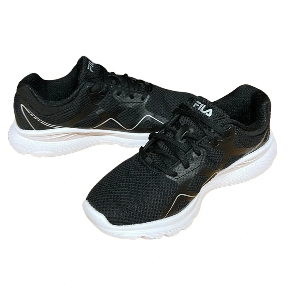 FILA Memory Foam Panorama 7 Women’s Running Walking Shoes Black White Size 9